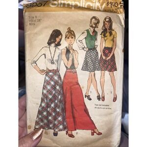 Vintage 1972 Simplicity Sewing Skirt Pattern 9957 Size 8 Cut Complete